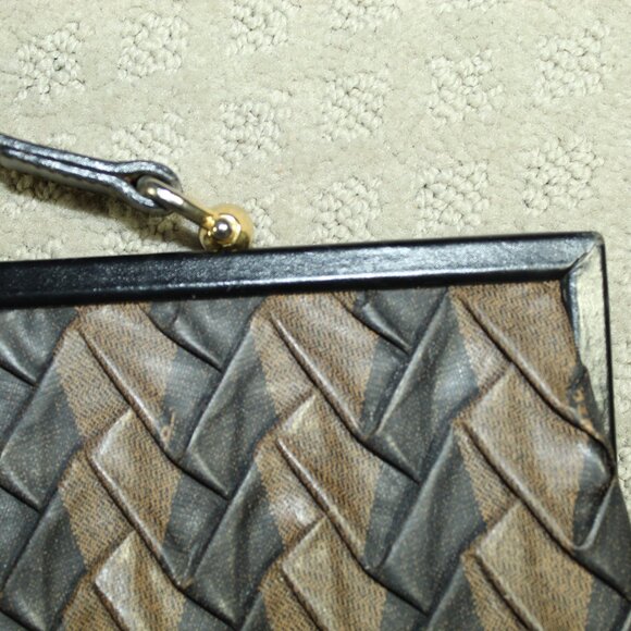 Fendi Origami Purse Leather Black Brown Handbag Authentic VERY Rare EUC! - Picture 16 of 16